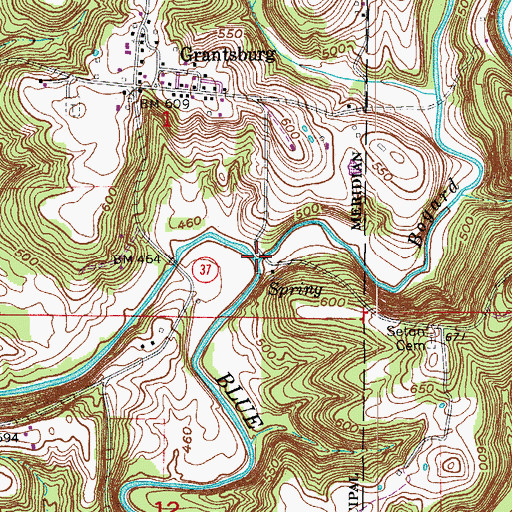 Topographic Map of Bogard Creek, IN