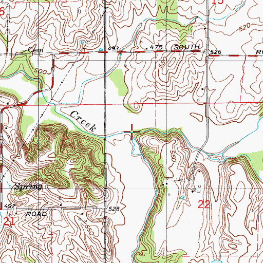 Topographic Map of Bogard Creek, IN