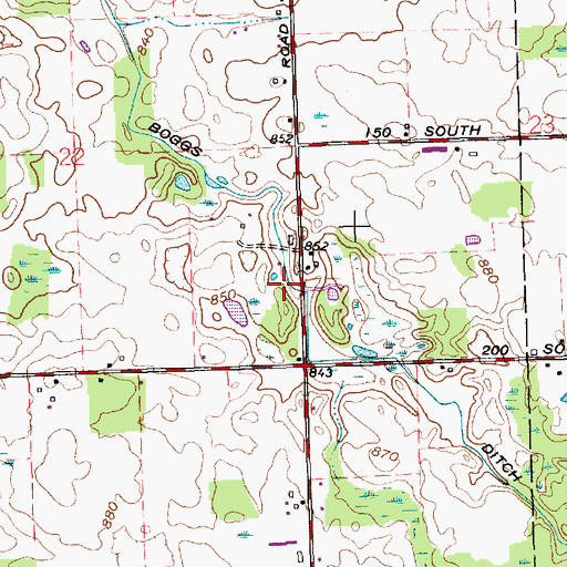 Topographic Map of Boggs Ditch, IN
