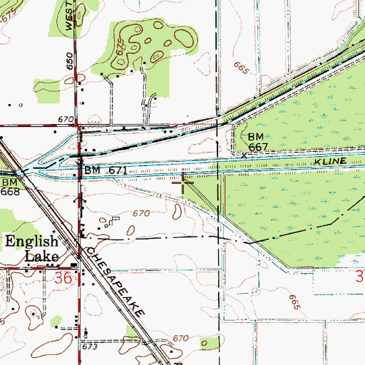Topographic Map of Bogus Run, IN