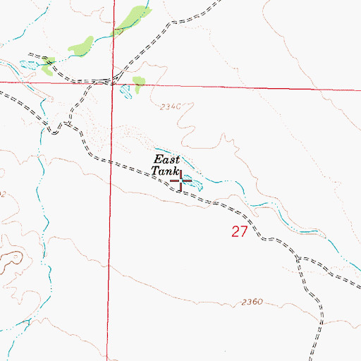 Topographic Map of East Tank, AZ