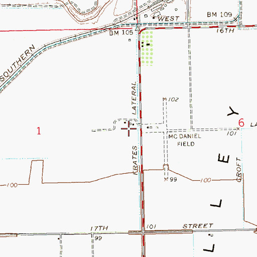 Topographic Map of Frates Lateral, AZ