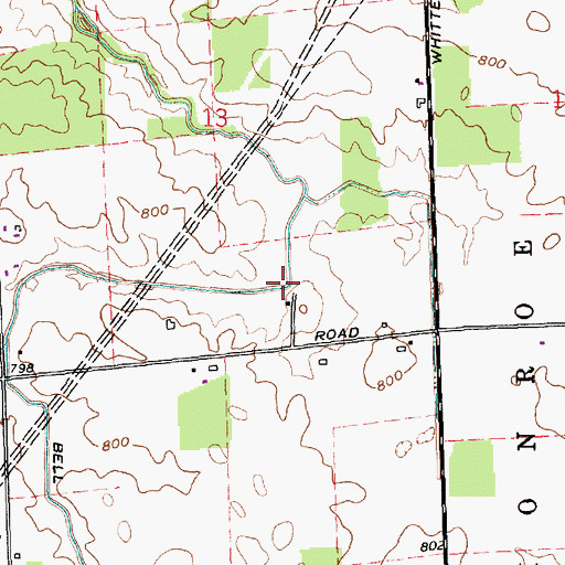 Topographic Map of Bohnke Ditch, IN