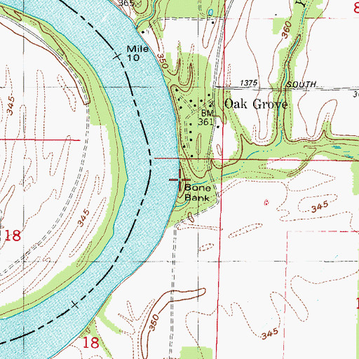 Topographic Map of Bone Bank, IN