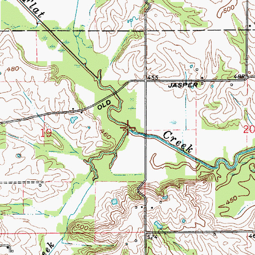 Topographic Map of Bone Creek, IN