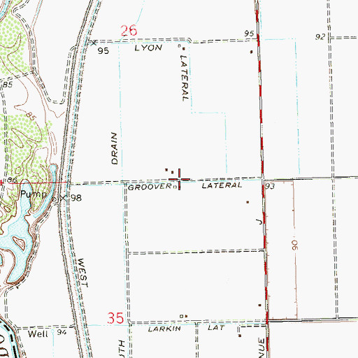 Topographic Map of Groover Lateral, AZ