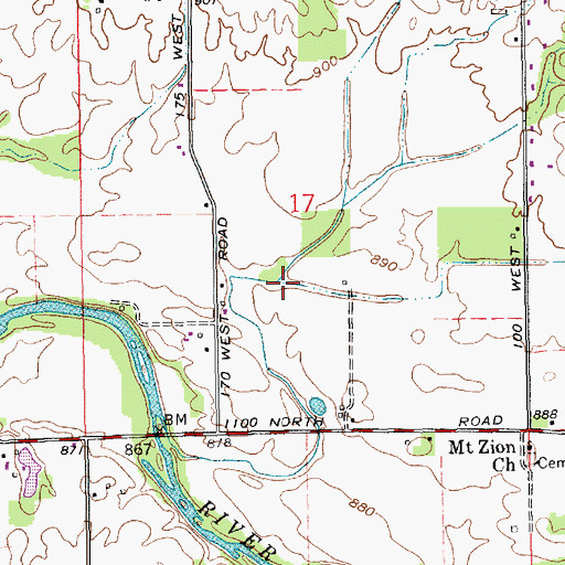 Topographic Map of Boot Run, IN