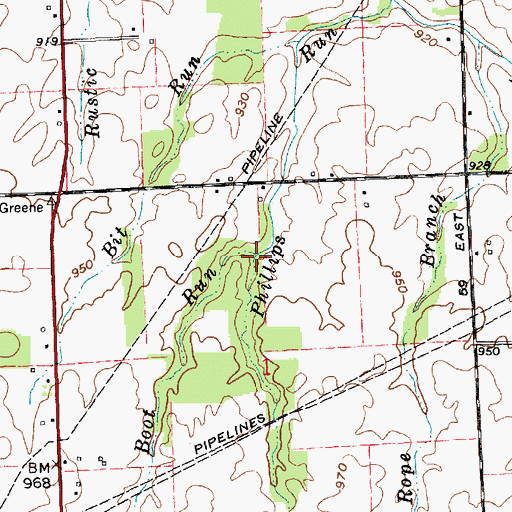 Topographic Map of Boot Run, IN