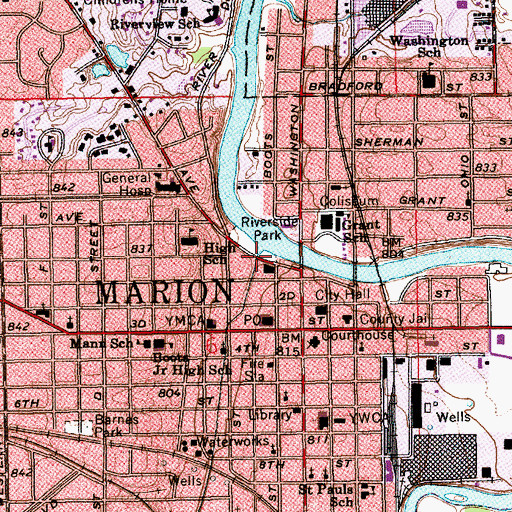 Topographic Map of Boots Creek, IN