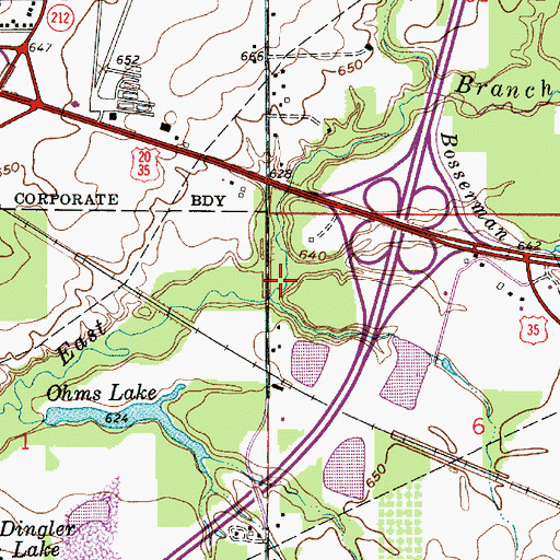 Topographic Map of Bosserman Creek, IN