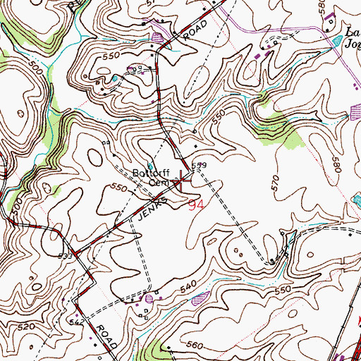 Topographic Map of Bottorff Cemetery, IN