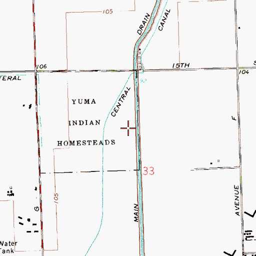 Topographic Map of Main Drain, AZ
