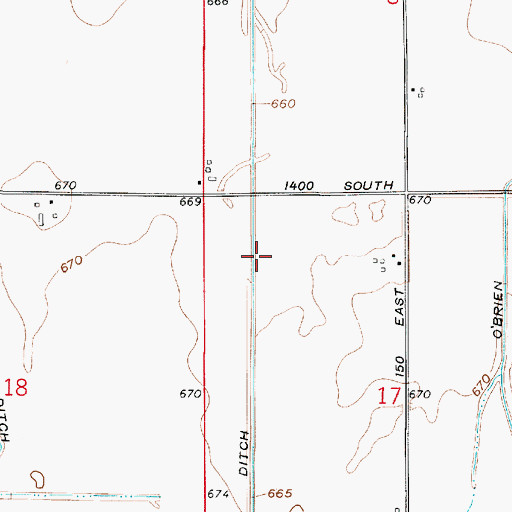 Topographic Map of Bower Ditch, IN