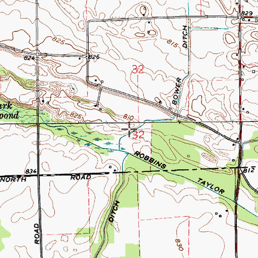 Topographic Map of Bower Ditch, IN