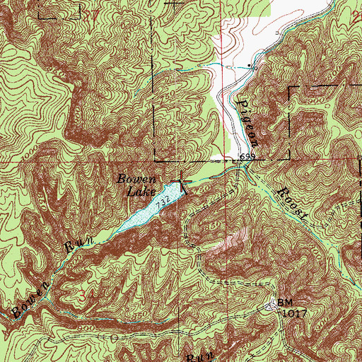 Topographic Map of Bowers Creek, IN