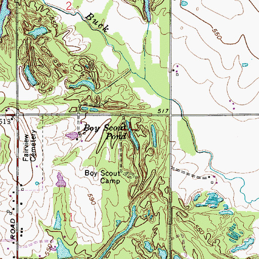 Topographic Map of Boy Scout Pond, IN