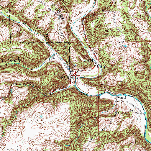 Topographic Map of Boyd Branch, IN