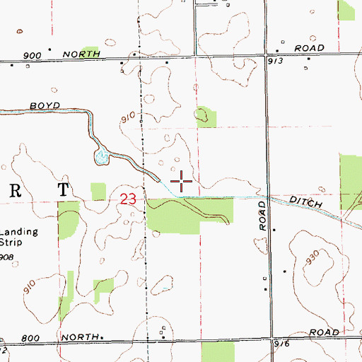 Topographic Map of Boyd Ditch, IN