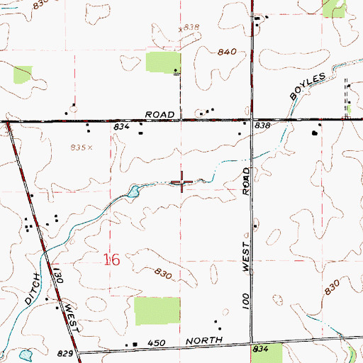 Topographic Map of Boyles Ditch, IN