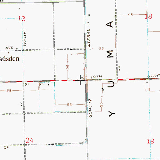 Topographic Map of Schutz Lateral, AZ