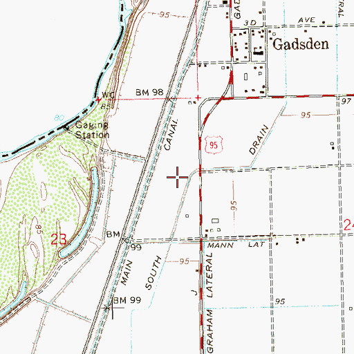 Topographic Map of South Drain, AZ