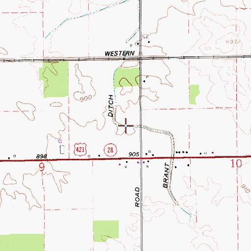 Topographic Map of Brant Ditch, IN