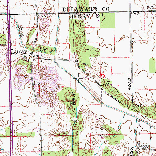 Topographic Map of Brave Run, IN