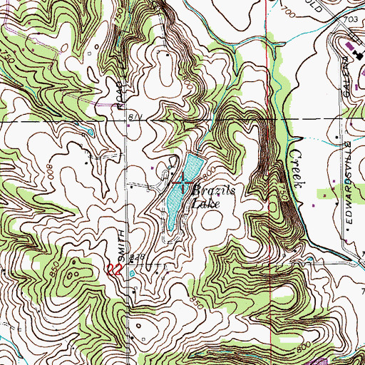 Topographic Map of Brazils Lake, IN