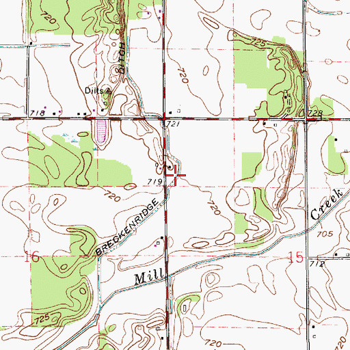 Topographic Map of Breckenridge Ditch, IN