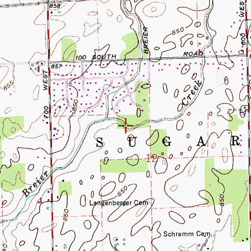 Topographic Map of Breier Arm, IN