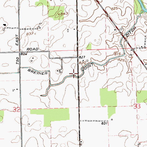 Topographic Map of Breiner Joint Ditch, IN