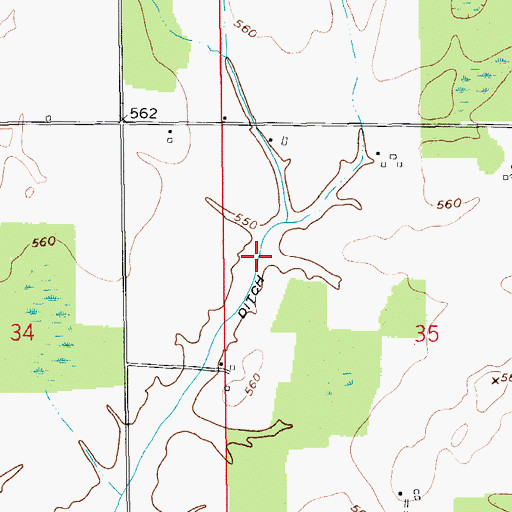 Topographic Map of Breitfield Ditch, IN