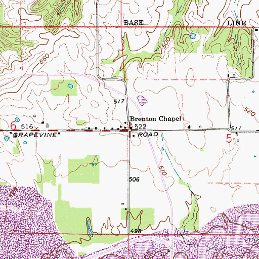 Topographic Map of Brenton Chapel, IN