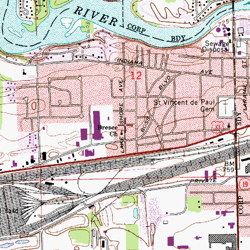 Topographic Map of Bresee Church, IN