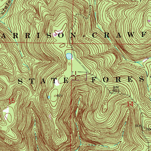 Topographic Map of Brewer Cemetery, IN