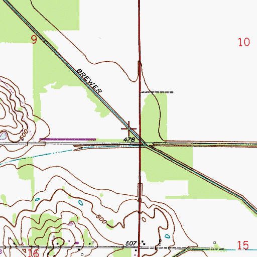 Topographic Map of Brewer Ditch, IN