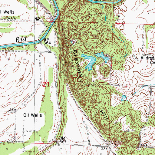 Topographic Map of Brewery Hill, IN