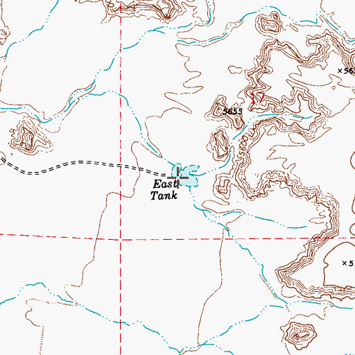 Topographic Map of East Tank, AZ