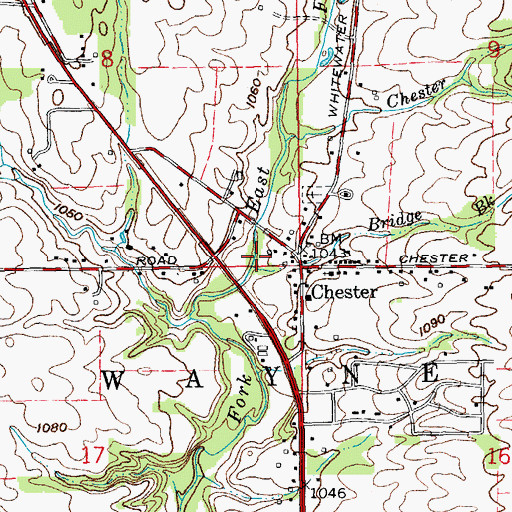 Topographic Map of Bridge Brook, IN
