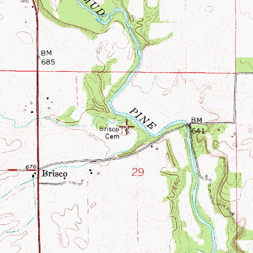 Topographic Map of Keyes Cemetery, IN