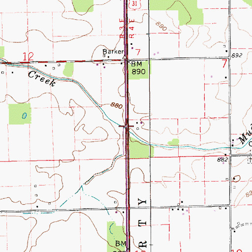 Topographic Map of Broad Creek, IN