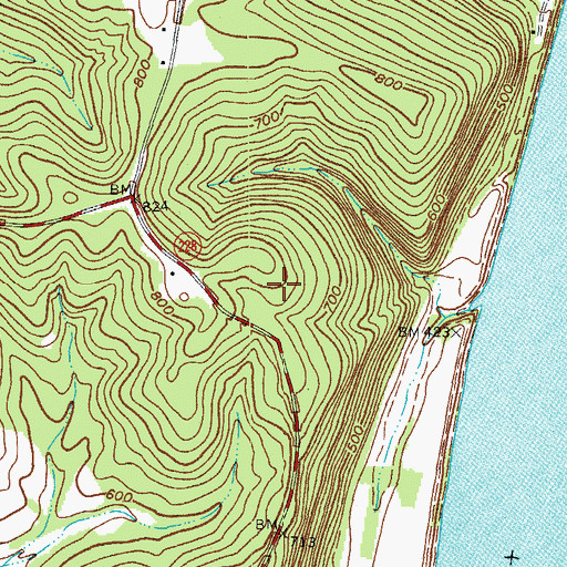 Topographic Map of Brock Creek, IN