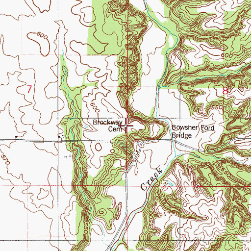 Topographic Map of Brockway Cemetery, IN