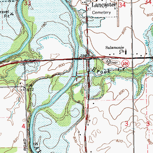 Topographic Map of Brook Creek, IN