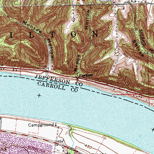 Topographic Map of Brook Hollow, IN