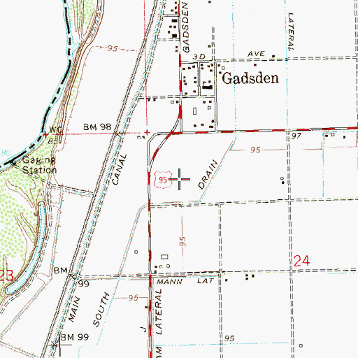 Topographic Map of Gadsden Purchase, AZ