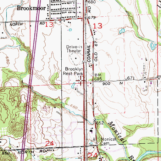 Topographic Map of Brooklyn Rest Park, IN