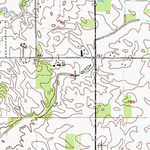 Topographic Map of Brower Ditch, IN