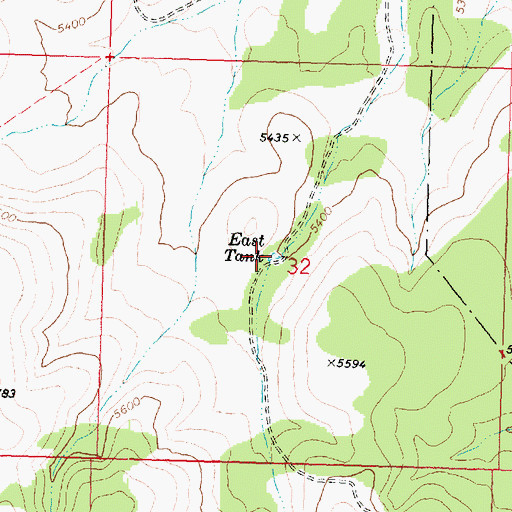 Topographic Map of East Tank, AZ