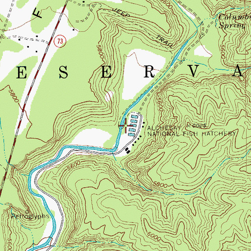 Topographic Map of Alchesay National Fish Hatchery, AZ